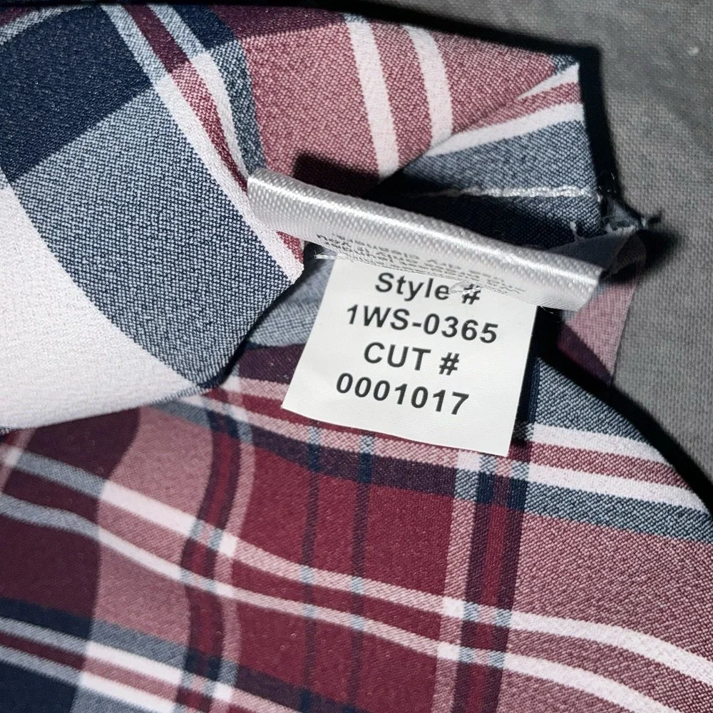 Mizzen+Main Shirt Men Medium Red Plaid Trim Fit Slim Leeward Performance